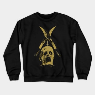 Severed head and two machetes (gold version) Crewneck Sweatshirt